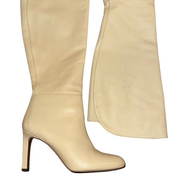Sam Edelman Shauna Knee High Ivory Leather Boot Size 8.5 - Picture 6 of 13